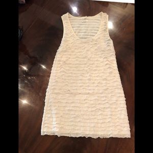Cream with gold shimmer ruffle dress